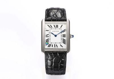 Cartier Tank 34.8*27.4mm for Medium 31*24.4mm for Small Italian Calfskin Leather Strap Quartz Movement Smooth Bezel Couple Watch